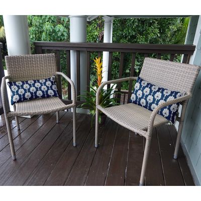 Capa para Almofada Lombar Retangular de Poliéster, Impermeável para Uso Interno/Externo em Móveis de Pátio - Vargottam 30,48 Cm × 45,72 Cm / Azul