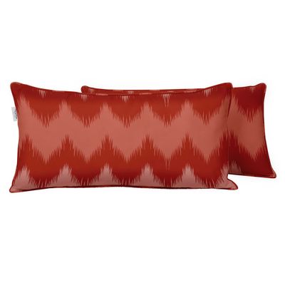 Capa Retangular Impermeável para Almofada Lombar em Poliéster, Uso Interno/Externo para Móveis de Pátio - Vargottam 30,48 Cm × 45,72 Cm / Vermelho