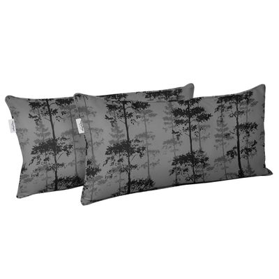 Capa Retangular Impermeável para Almofada Lombar em Poliéster, Uso Interno/Externo para Móveis de Pátio - Vargottam 30,48 Cm × 45,72 Cm / Cinza