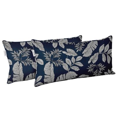 Capa Retangular para Almofada Lombar em Poliéster, Impermeável e Resistente a Intempéries, Interno/Externo para Móveis de Pátio - Vargottam 30,48 Cm × 50,8 Cm / Azul