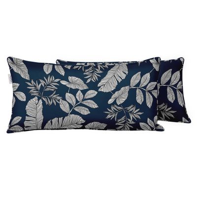 Capa Retangular para Almofada Lombar em Poliéster, Impermeável e Resistente a Intempéries, Interno/Externo para Móveis de Pátio - Vargottam 30,48 Cm × 50,8 Cm / Azul