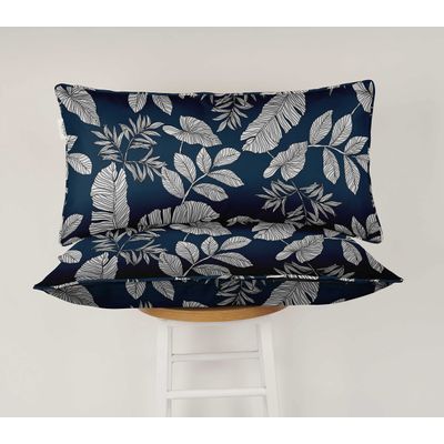 Capa Retangular para Almofada Lombar em Poliéster, Impermeável e Resistente a Intempéries, Interno/Externo para Móveis de Pátio - Vargottam 30,48 Cm × 50,8 Cm / Azul
