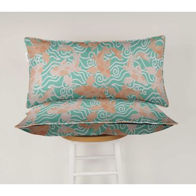 Capa Retangular para Almofada Lombar em Poliéster, Impermeável e Resistente a Intempéries, Interno/Externo para Móveis de Pátio - Vargottam 30,48 Cm × 60,96 Cm / Verde