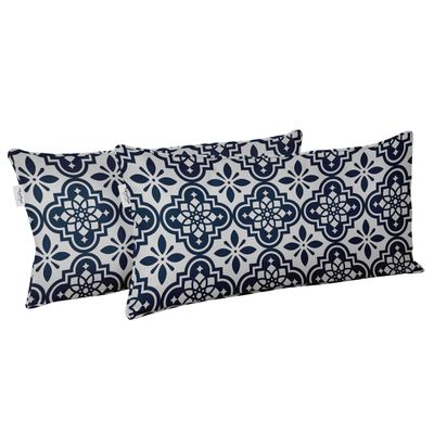 Capa para Almofada Lombar de Poliéster Interno/Externo, Impermeável e Resistente a Intempéries, Retangular para Pátio - Vargottam 30,48 Cm × 45,72 Cm / Branco