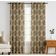 Cortinas de Algodão Extra Longas para Tetos Altos e Portas Francesas Filtrantes Passa-Varão/Abas Kit 2 Painéis Floral em Bloco - Vargottam 132,08 Cm (L) × 243,84 Cm (C) / Marrom