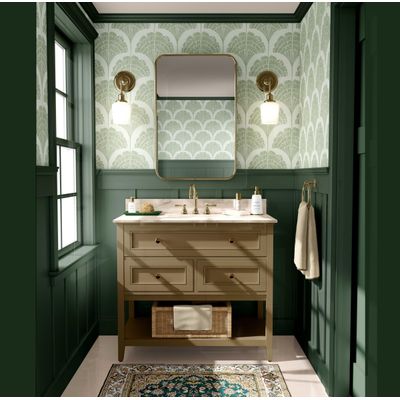 Papel de Parede Vinílico Autoadesivo Folha Leque Chic Impermeável Verde, Revestimento Removível para Quartos, Salas e Armários - S4Sassy 63,5 cm (L) × 152,4 cm (C) / Verde - Vinil Liso