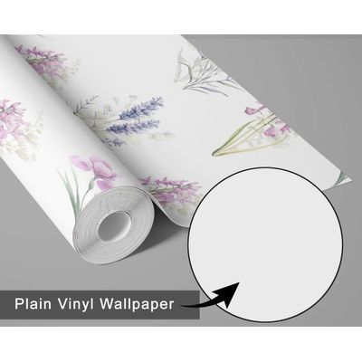 Papel Contact Vinílico Autoadesivo Removível Impermeável, Estampa Botânica em Tinta para Paredes, Armários e Cômoda, Branco - S4Sassy 63,5 cm (L) × 304,8 cm (C) / Branco - Vinil Texturizado