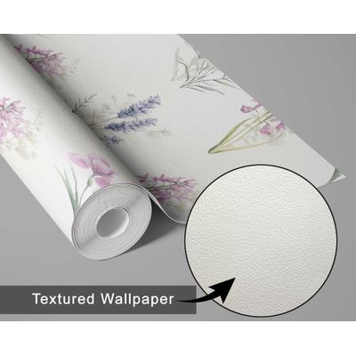 Papel Contact Vinílico Autoadesivo Removível Impermeável, Estampa Botânica em Tinta para Paredes, Armários e Cômoda, Branco - S4Sassy 63,5 cm (L) × 304,8 cm (C) / Branco - Vinil Texturizado