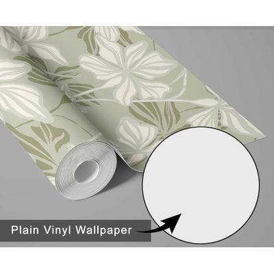 Papel Contact Vinílico Autoadesivo Removível à Prova d'Água Estampa Lily Bloom para Paredes, Armários e Cômoda - Verde - S4sassy 63,5 cm (L) × 914,4 cm (C) / Verde - Vinil Texturizado