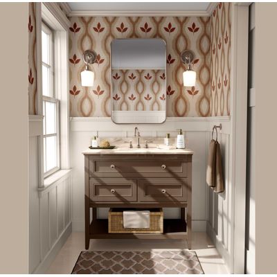 Papel de Parede Marrom com Motivo Tribal de Folhas, Vinil Autoadesivo, Fácil Aplicação para Quarto, Armários e Sala - S4Sassy 63,5 cm (L) × 914,4 cm (C) / Marrom - Vinil Liso