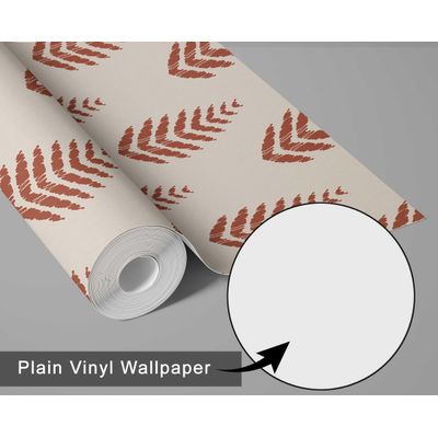 Papel Vinílico Autoadesivo Estampa Ikat Folhas Impermeável Removível Estilo Asiático para Quartos, Salas, Locatários e Armários - S4Sassy 63,5 cm (L) × 609,6 cm (C) / Bege - Vinil Liso