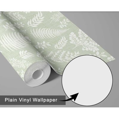 Papel de Parede Vinil Adesivo Botânico Chique Verde, Impermeável e Removível para Quartos, Salas, Locatários e Armários - S4Sassy 63,5 cm (L) × 304,8 cm (C) / Verde - Vinil Texturizado