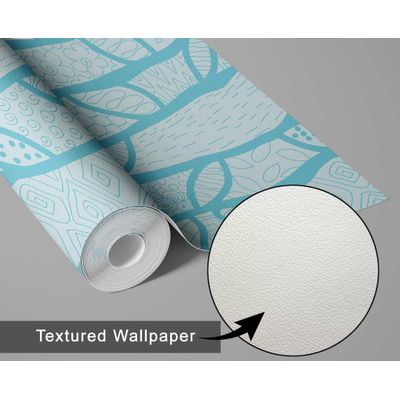 Papel de Parede Estilo Esboço de Árvore Moderna, Azul, Vinil Autoadesivo, Aplicação Fácil para Quarto, Armários, Salas - S4Sassy 63,5 cm (L) × 914,4 cm (C) / Azul - Vinil Texturizado