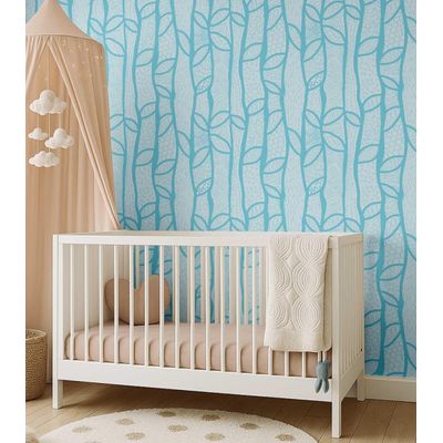 Papel de Parede Estilo Esboço de Árvore Moderna, Azul, Vinil Autoadesivo, Aplicação Fácil para Quarto, Armários, Salas - S4Sassy 63,5 cm (L) × 914,4 cm (C) / Azul - Vinil Texturizado