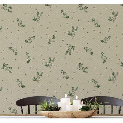 Vinil Autoadesivo Mini Floral, Impermeável, Verde, Removível, Estilo Asiático, para Quartos, Salas, Espaços de Locação e Armários - S4Sassy 63,5 cm (L) × 152,4 cm (C) / Verde - Vinil Texturizado