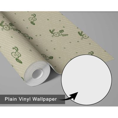 Vinil Autoadesivo Mini Floral, Impermeável, Verde, Removível, Estilo Asiático, para Quartos, Salas, Espaços de Locação e Armários - S4Sassy 63,5 cm (L) × 152,4 cm (C) / Verde - Vinil Texturizado