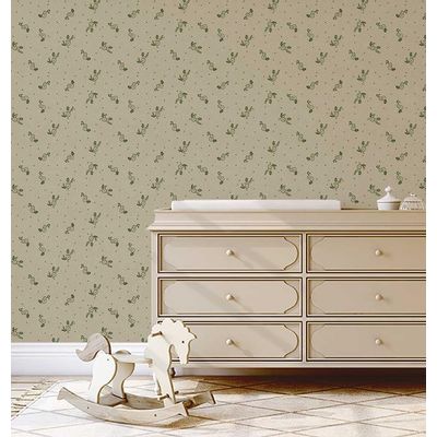 Vinil Autoadesivo Mini Floral, Impermeável, Verde, Removível, Estilo Asiático, para Quartos, Salas, Espaços de Locação e Armários - S4Sassy 63,5 cm (L) × 152,4 cm (C) / Verde - Vinil Texturizado