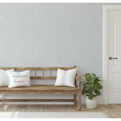 Papel de Parede Listras Modernas Azuis, Vinil Autoadesivo, Revestimento Decorativo, Fácil para Quarto, Armários e Salas - S4Sassy 63,5 cm (L) × 609,6 cm (C) / Azul - Vinil Texturizado
