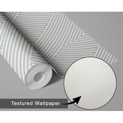 Papel de Parede Listras Modernas Azuis, Vinil Autoadesivo, Revestimento Decorativo, Fácil para Quarto, Armários e Salas - S4Sassy 63,5 cm (L) × 609,6 cm (C) / Azul - Vinil Texturizado