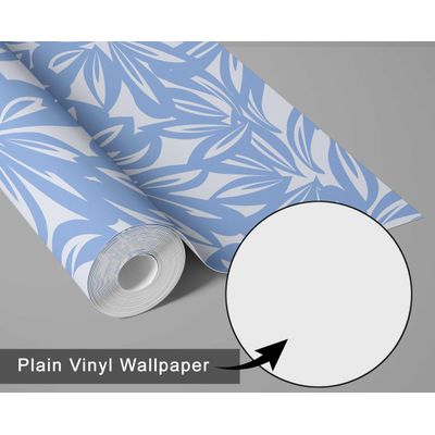 Papel de Parede Estampa Tropical de Folhas Azul, Vinil Autoadesivo Decorativo, Fácil DIY para Quarto, Armários e Ambientes - S4Sassy 63,5 cm (L) × 304,8 cm (C) / Azul - Vinil Texturizado
