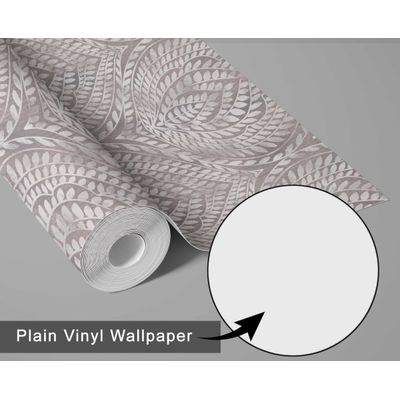 Papel de Parede Geométrico com Folhas Cinza Autoadesivo e Envelopamento, Decoração DIY Fácil para Quarto, Sala e Armários - S4Sassy 63,5 cm (L) × 609,6 cm (C) / Cinza - Vinil Texturizado