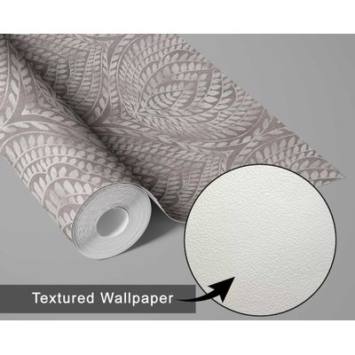 Papel de Parede Geométrico com Folhas Cinza Autoadesivo e Envelopamento, Decoração DIY Fácil para Quarto, Sala e Armários - S4Sassy 63,5 cm (L) × 609,6 cm (C) / Cinza - Vinil Texturizado