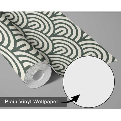 Papel de Parede Vinílico Autoadesivo Geométrico Semicírculo Bege, Fácil DIY para Quarto, Armários e Sala de Estar - S4Sassy 63,5 cm (L) × 152,4 cm (C) / Bege - Vinil Texturizado