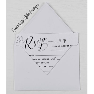 50 Cartões RSVP em Branco 10 x 15 cm com Envelopes Brancos para Casamento, Chá de Panela, Chá de Bebê, Jantar de Ensaio - Inkdotpot 10,16 Cm × 15,24 Cm / Branco