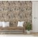 Papel de Parede Vinílico Autoadesivo Aves Exóticas Chiques, Impermeável Bege Removível para Quartos, Espaços Alugados e Armários - S4Sassy 63,5 cm (L) × 914,4 cm (C) / Marrom - Vinil Texturizado