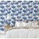 Removível Natural Impermeável Papel Contato Mosaico Abstrato de Lírios Paredes, Armários, Cômoda Vinílico Autoadesivo Azul - S4Sassy 63,5 cm (L) × 609,6 cm (C) / Azul - Vinil Texturizado