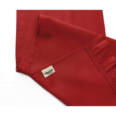 Caminho de Mesa Vermelho Lavável de Algodão Slub para Mesa de Jantar - Vargottam 35,56 Cm (L) × 228,6 Cm (C) / Vermelho