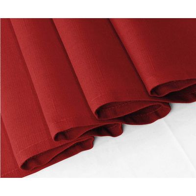 Caminho de Mesa Vermelho Lavável de Algodão Slub para Mesa de Jantar - Vargottam 35,56 Cm (L) × 228,6 Cm (C) / Vermelho