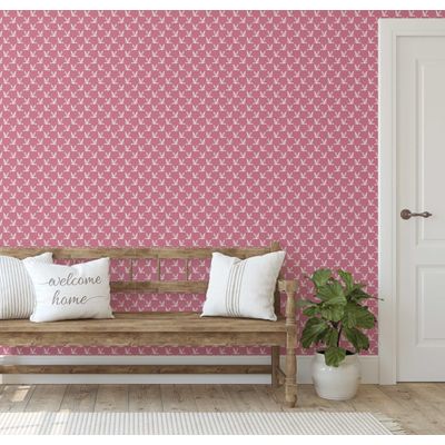 Papel de Parede Autoadesivo Rosa com Pássaro em Voo, Vinil Removível, Faça Você Mesmo, Adesivo Destacável para Entrada - S4sassy 63,5 cm (L) × 152,4 cm (C) / Rosa - Vinil Texturizado