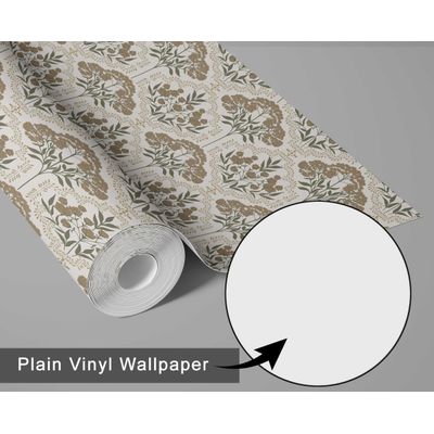 Papel de Parede Vinil Autoadesivo Motivo de Árvore Vintage Verde, Fácil DIY para Quarto Estilo Fazenda, Sala e Armários - S4Sassy 63,5 cm (L) × 152,4 cm (C) / Verde - Vinil Texturizado