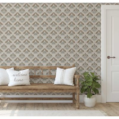 Papel de Parede Vinil Autoadesivo Motivo de Árvore Vintage Verde, Fácil DIY para Quarto Estilo Fazenda, Sala e Armários - S4Sassy 63,5 cm (L) × 152,4 cm (C) / Verde - Vinil Texturizado
