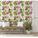Papel de Parede Vinílico Floral Hibisco Verde Autoadesivo, Revestimento Decorativo, Decoração DIY Para Quarto, Sala e Armários - S4Sassy 63,5 cm (L) × 304,8 cm (C) / Verde - Vinil Texturizado