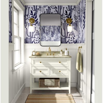 Papel de Parede Vinílico Autoadesivo Floral de Cactos, Impermeável Roxo, Removível p/ Quartos, Salas, Armários, Inquilinos - S4Sassy 63,5 cm (L) × 914,4 cm (C) / Roxo - Vinil Liso