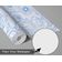 Papel de Parede Vinílico Autoadesivo, Estampa Floral Grande Contorno Chic, Papel Contact Azul Impermeável para Quartos e Armários - S4Sassy 63,5 cm (L) × 152,4 cm (C) / Azul - Vinil Texturizado