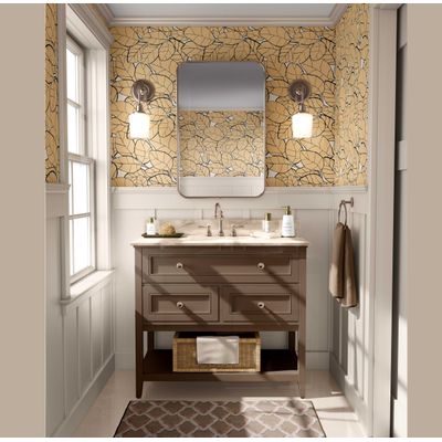 Papel Contato Vinílico Autoadesivo Removível Impermeável, Estampa de Vinhas Folhosas Laranja para Paredes e Armários - S4sassy 63,5 cm (L) × 152,4 cm (C) / Laranja - Vinil Texturizado