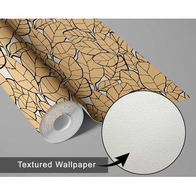 Papel Contato Vinílico Autoadesivo Removível Impermeável, Estampa de Vinhas Folhosas Laranja para Paredes e Armários - S4sassy 63,5 cm (L) × 152,4 cm (C) / Laranja - Vinil Texturizado