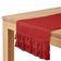 Caminho de Mesa Vermelho Liso em Algodão Slub Lavável com Babado Duplo para Mesa de Jantar - Vargottam 35,56 Cm (L) × 228,6 Cm (C) / Vermelho