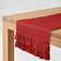 Caminho de Mesa Vermelho Liso em Algodão Slub Lavável com Babado Duplo para Mesa de Jantar - Vargottam 35,56 Cm (L) × 228,6 Cm (C) / Vermelho