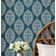 Papel de Parede Floral Paisley Azul, Vinílico Autoadesivo, Fácil de Aplicar para Quarto Estilo Fazenda, Sala, Armários e Ambientes - S4Sassy 63,5 cm (L) × 914,4 cm (C) / Azul - Vinil Liso