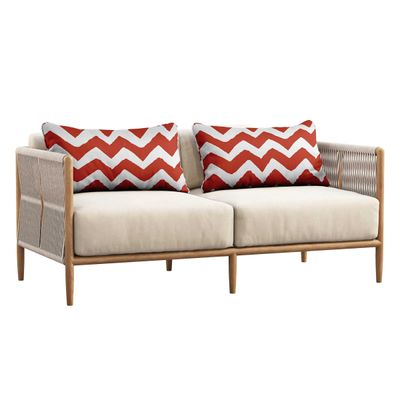 Capa para Almofada Lombar de Poliéster Interno/Externo, Impermeável e Resistente a Intempéries, Retangular para Pátio - Vargottam 30,48 Cm × 50,8 Cm / Vermelho