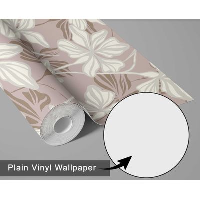 Papel Contact Vinílico Autoadesivo Impermeável Removível Estampa Lily Bloom Tema Natureza para Paredes, Armários e Cômoda Marrom - S4sassy 63,5 cm (L) × 152,4 cm (C) / Marrom - Vinil Liso
