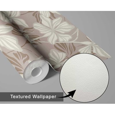 Papel Contact Vinílico Autoadesivo Impermeável Removível Estampa Lily Bloom Tema Natureza para Paredes, Armários e Cômoda Marrom - S4sassy 63,5 cm (L) × 152,4 cm (C) / Marrom - Vinil Texturizado