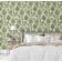 Papel de Parede Vinílico Autoadesivo Floral Vintage Verde Impermeável Removível Estilo Asiático para Quartos, Salas e Armários - S4Sassy 63,5 cm (L) × 609,6 cm (C) / Verde - Vinil Texturizado