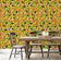 Adesivo Removível Estilo Asiático, Papel Contact Floral Amarelo, Rolo Vinílico Autoadesivo para Parede e Cômoda - S4Sassy 63,5 cm (L) × 914,4 cm (C) / Amarelo - Vinil Liso
