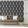Papel de Parede Vinílico Autoadesivo Estampa Ikat de Folhas à Prova d'água Cinza Removível para Quartos, Salas e Armários - S4Sassy 63,5 cm (L) × 304,8 cm (C) / Cinza - Vinil Liso