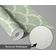 Papel de Parede Vinílico Autoadesivo Folha Leque Chic Impermeável Verde, Revestimento Removível para Quartos, Salas e Armários - S4Sassy 63,5 cm (L) × 152,4 cm (C) / Verde - Vinil Texturizado